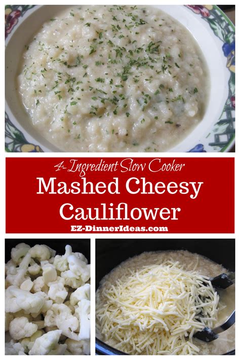 Easy Mashed Cauliflower With Garlic In Slow Cooker
