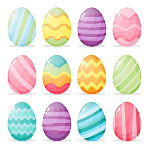 Premium Vector Set Of Painted Easter Eggs Vector Illustration