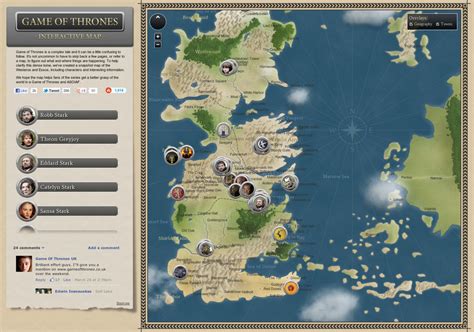 Game Of Thrones Interactive Map Visually