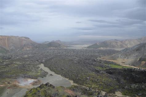 Iceland View Valley Of Landmannalaugar Stock Photo Image Of Fumarolic
