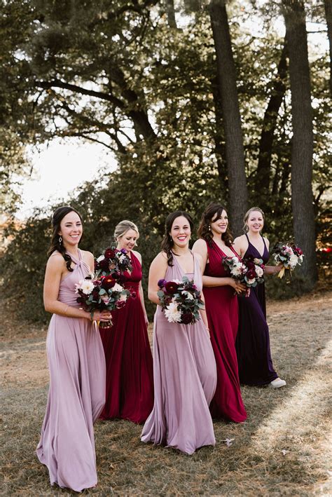 Mismatched Muted Ombre Bridesmaids Long Infinity Multiway Evening