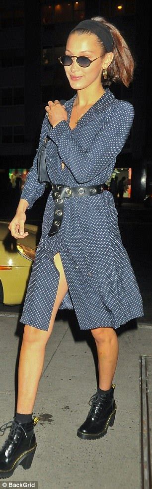 Bella Hadid Is Pretty In Polka Dot Mini Dress In New York Daily Mail