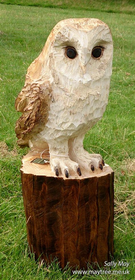 Barn Owl Chainsaw Carving By Sally May Chainsaw Wood Carving