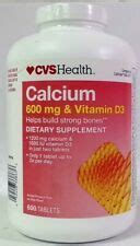 The amount of calcium you need from a supplement depends on how much you get from food. CVS Health Calcium 600mg & Vitamin D3 600ct Tablets Exp 11 ...