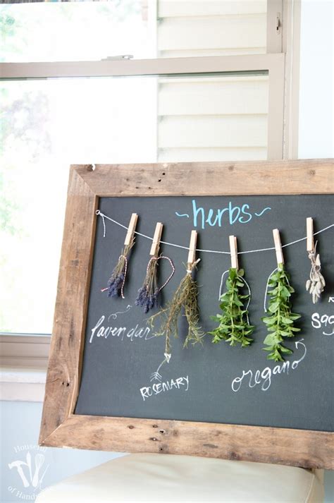 Diy Rustic Chalkboard Herb Drying Rack Houseful Of Handmade