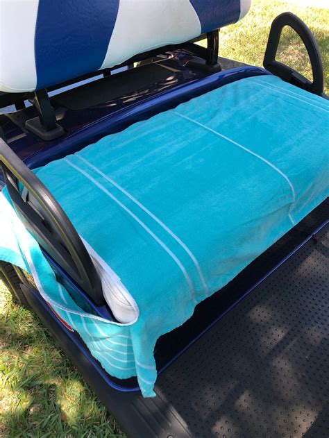 Golf Cart Seat Cover Terry Cloth Material Teal With White Etsy