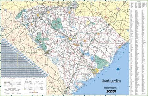 Large Detailed Tourist Map Of South Carolina With Cities And Towns