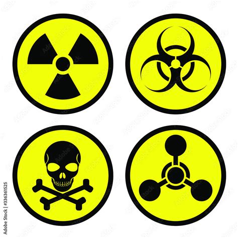 Radiation Sign Biological Contamination Icon Chemical Weapons Symbol