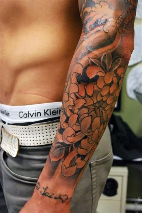 Flower Forearm Tattoos Men