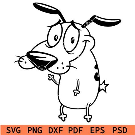 Courage The Cowardly Dog Outline Svg Courage The Cowardly Dog Line Art