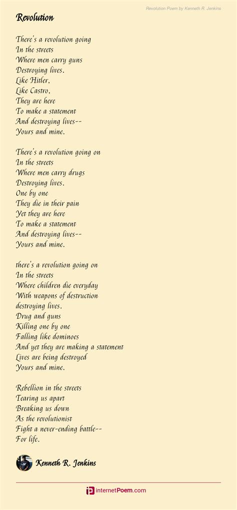 Revolution Poem By Kenneth R Jenkins