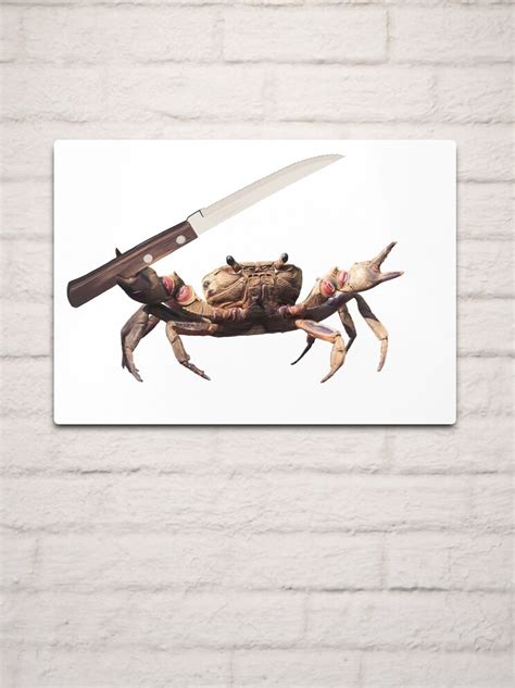 Crab With Knife Metal Print For Sale By BrutalistPrint Redbubble