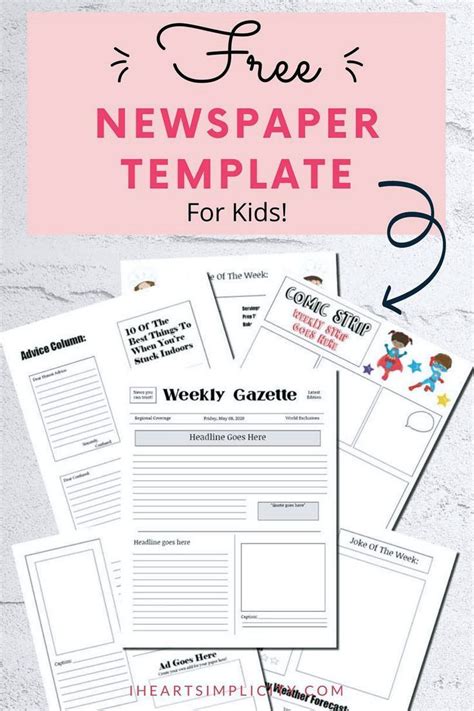 How To Create A Newspaper For Kids I Heart Simplicity Newspaper