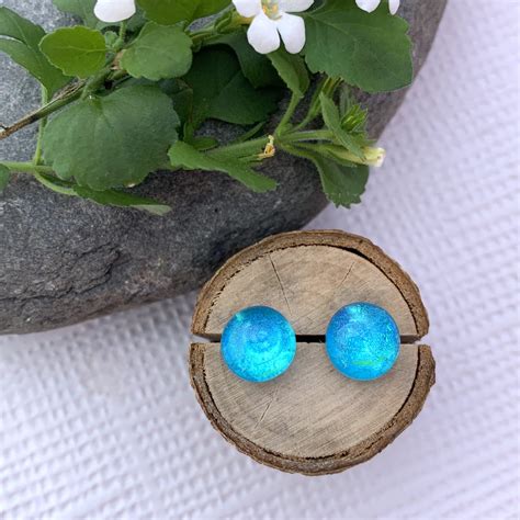 Small Turquoise Stud Earrings JolaGlass