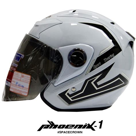 หมวกกันน็อคสเปซคราวน์ เปิดหน้า Phoenix-1 สีขาว - Spacecrownthailand