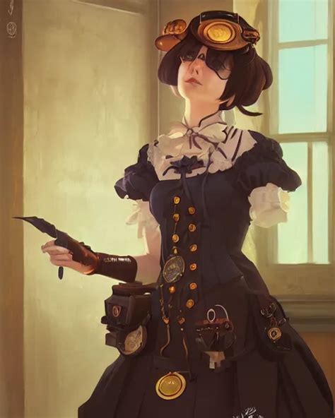 A Portrait Of A Steampunk Maid Steampunk Setting Stable Diffusion