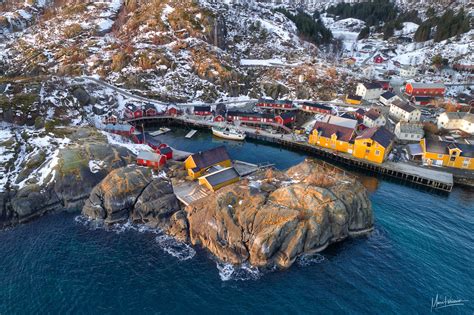 Nusfjord Fishing Village Aerial Norway