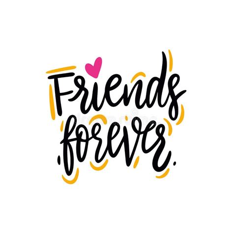 Friends Forever Hand Drawn Vector Lettering Phrase Vector