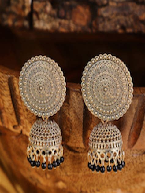 Buy Shining Diva Gold Plated Black Jhumkas Earrings Earrings For Women 17159668 Myntra