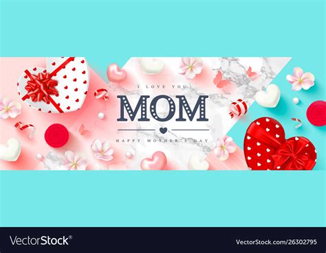 Happy Mothers Day Greeting Card Festive Royalty Free Vector