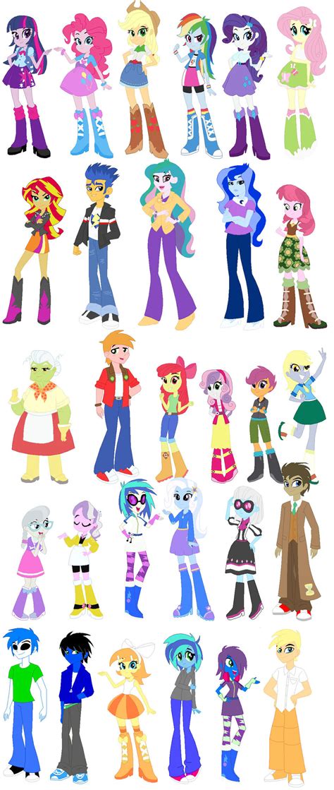 Equestria Girls Character Chart By Sketchy Hooves On Deviantart
