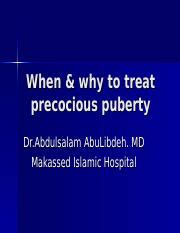 Precocious Puberty Ppt When Why To Treat Precocious Puberty Dr