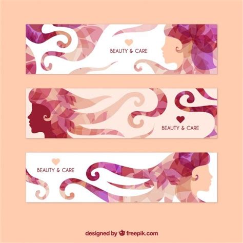 Free Vector Abstract Beauty Banners Beauty Business Cards Vector