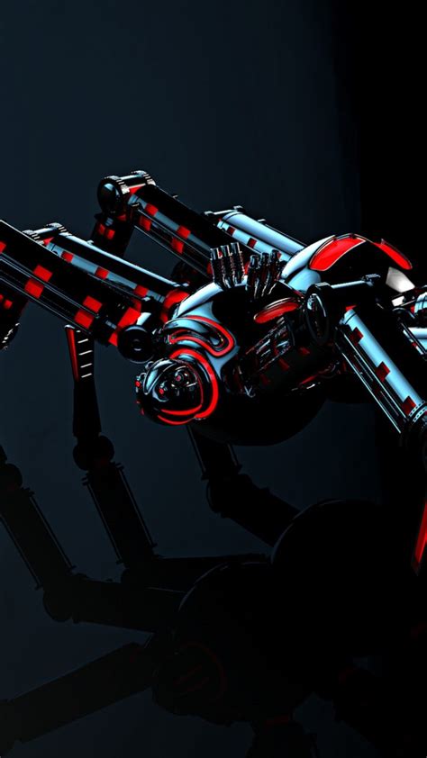 The wallpaper for desktop is missing or does not match the preview. mechanism reflection spider robot wallpaper for android hd ...