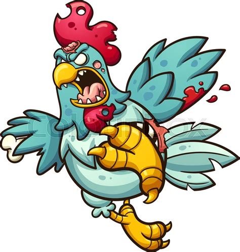 Angry Zombie Chicken Vector Clip Art Stock Vector Colourbox