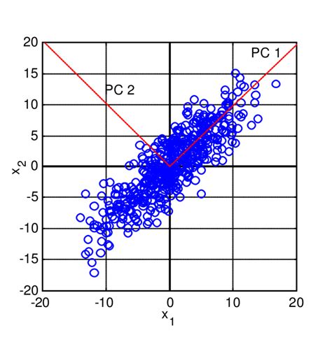 An Example Of Principal Component Analysis Pca For A Two Dimensional