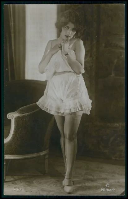 D FRENCH NUDE Woman Wyndham Risque Lingerie Original Old S Photo Postcard PicClick