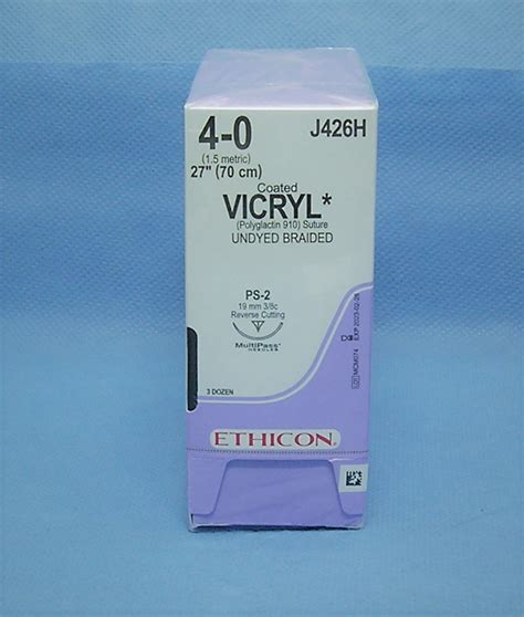 Ethicon J426h Vicryl Suture 4 0 27 Ps 2 Needle Da Medical