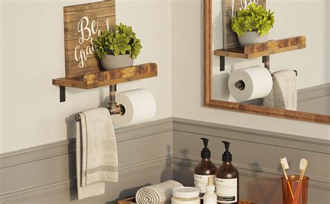 Rolanstar Toilet Paper Holder Double Roll Toilet Tissue Holder With