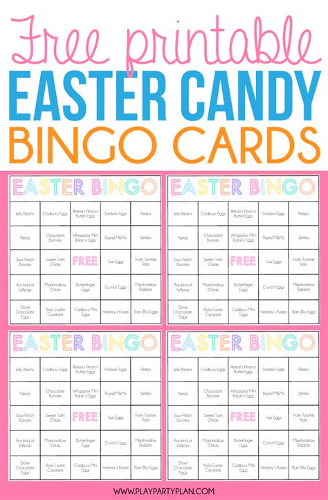 Printable bingo cards are a money saving way to play bingo. Free Printable Easter Bingo Cards for One Sweet Easter - Play Party Plan