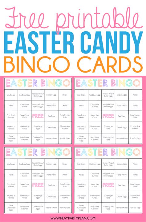 Or, you can send a free online invitation to your event. Free Printable Easter Bingo Cards for One Sweet Easter ...
