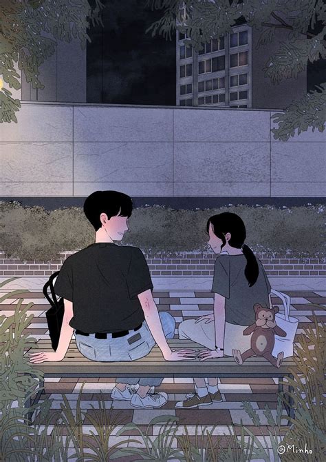 Korean Couple Cartoon Wallpapers On Wallpaperdog