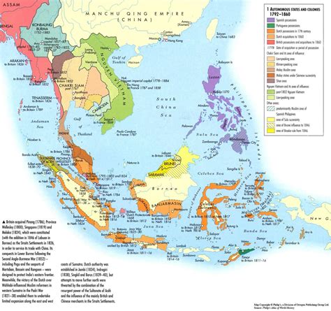 European Colonisation In Southeast Asia 1792 1860 Asia Map