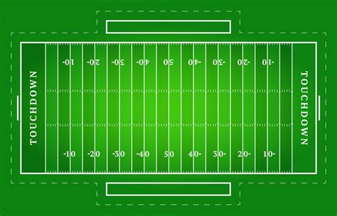 Flat Green American Football Field Top View Of Rugby Field With Line