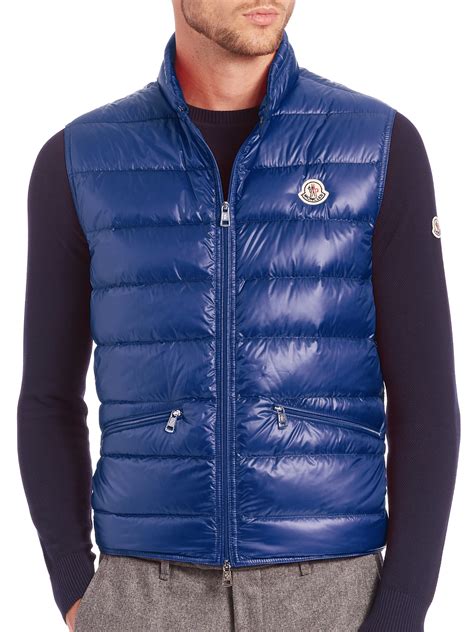 Moncler Gui Lightweight Quilted Puffer Vest In Blue For Men Save 2