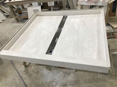 Find corian shower base image, wallpaper and background. 60" x 54" Corian Witch Hazel solid surface shower pan with ...