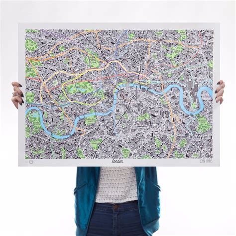 London And City Art Print Hand Drawn Map Of London Jenni Sparks We