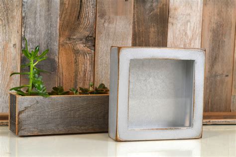 Handmade Small Square Shadow Box Frame In Super Vintage Silver Finish