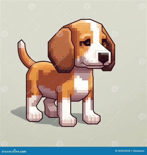 Beagle Pixel Art Cute Minecraft Character With Clean And Simple