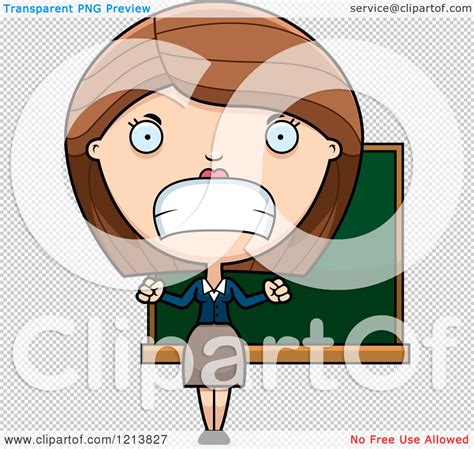 Cartoon Of A Mad Female Teacher Royalty Free Vector Clipart By Cory