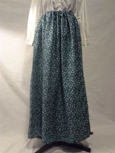 Pioneer Skirt Prairie Skirt Custom Size Skirt Navy With Sky Etsy
