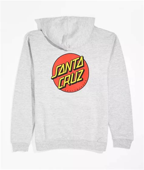 Santa Cruz Kids Classic Dot Grey Zip Hoodie