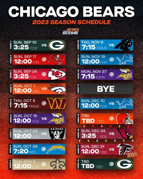 670 The Score On Twitter The Chicago Bears Official 2023 Season