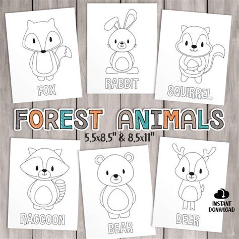 Woodland Animal Coloring Pages Mom Wife Busy Life