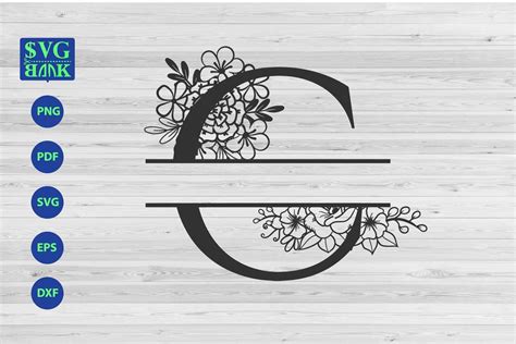 Split Monogram Letter C Svg Alphabet Floral Initial Logo C 470955