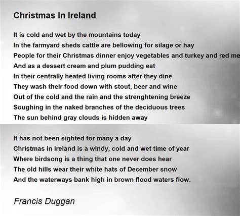 Christmas In Ireland By Francis Duggan Christmas In Ireland Poem